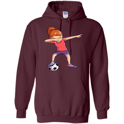 Dabbing Soccer Girl T-shirt Dab Dance T-shirt Maroon