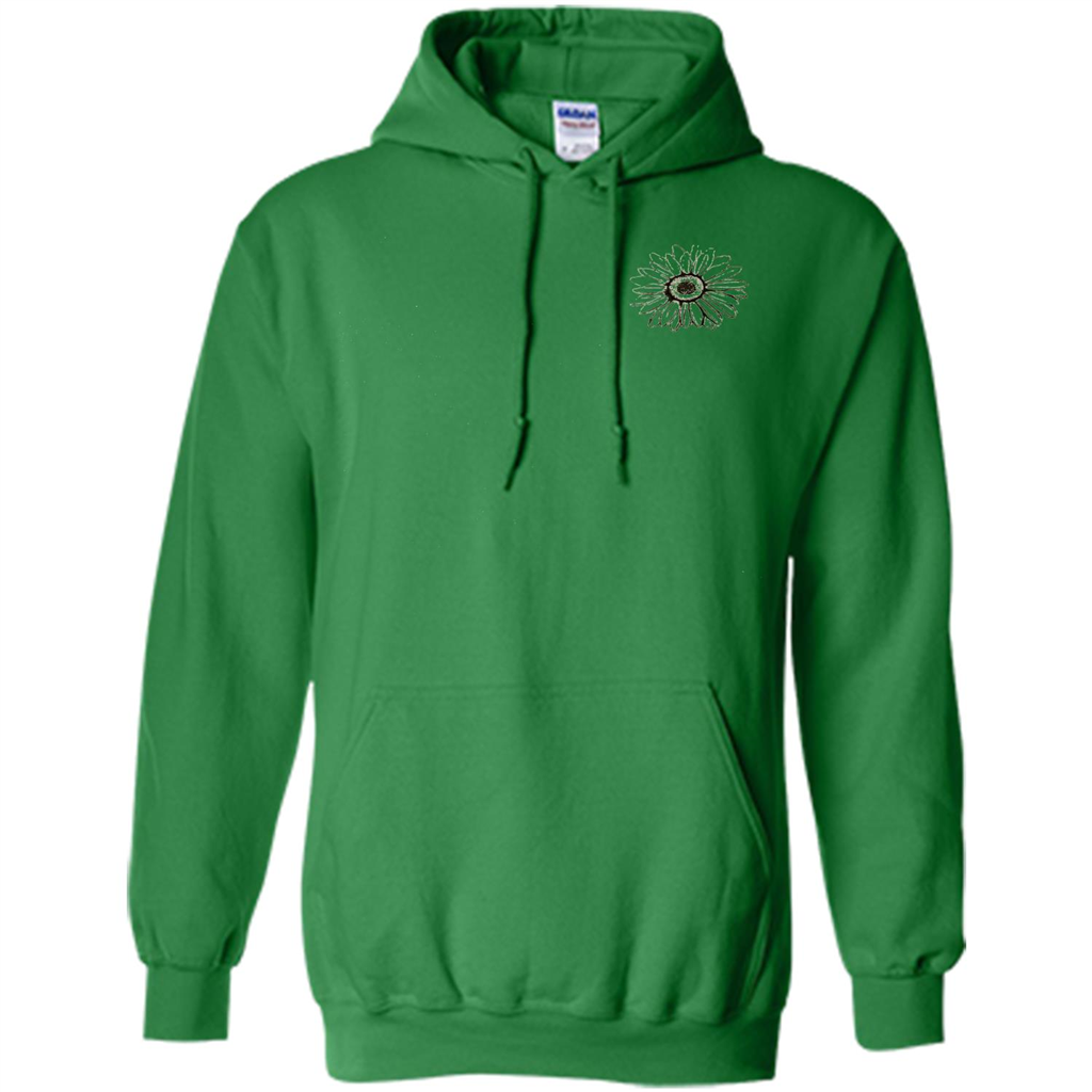 Daisy Flower Sketch Art T-shirt Irish Green