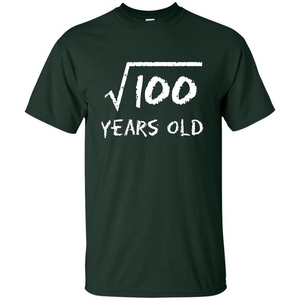 Square Root Of 100 T-shirt 10th Birthday 10 Years Old T-Shirt