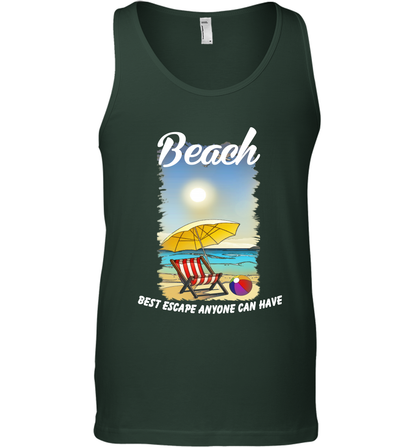 Beach Best Escape Anyone Can Have Summer Holiday Shirt Tank Top Forest Green