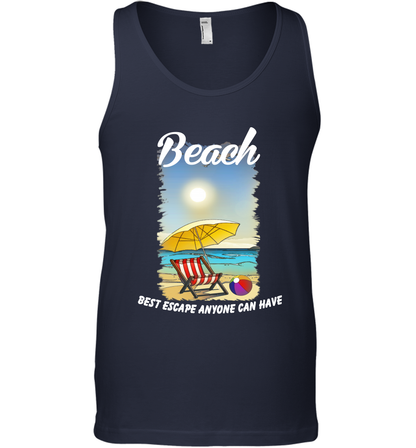 Beach Best Escape Anyone Can Have Summer Holiday Shirt Tank Top Navy