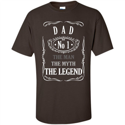 Fathers Day T-shirt Dad No.1 The Man The Myth The Legend Dark Chocolate