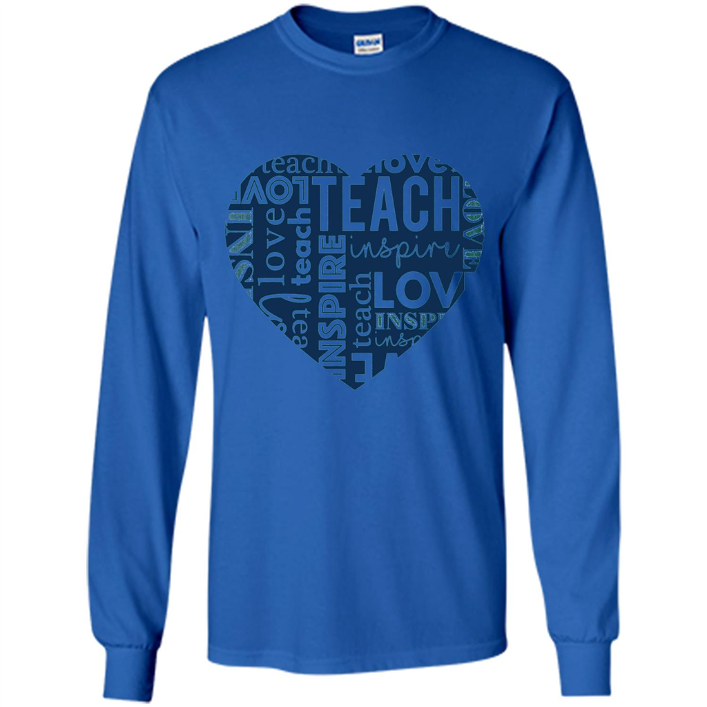 Teacher T-shirt Teach Love And Inspire T-shirt Royal