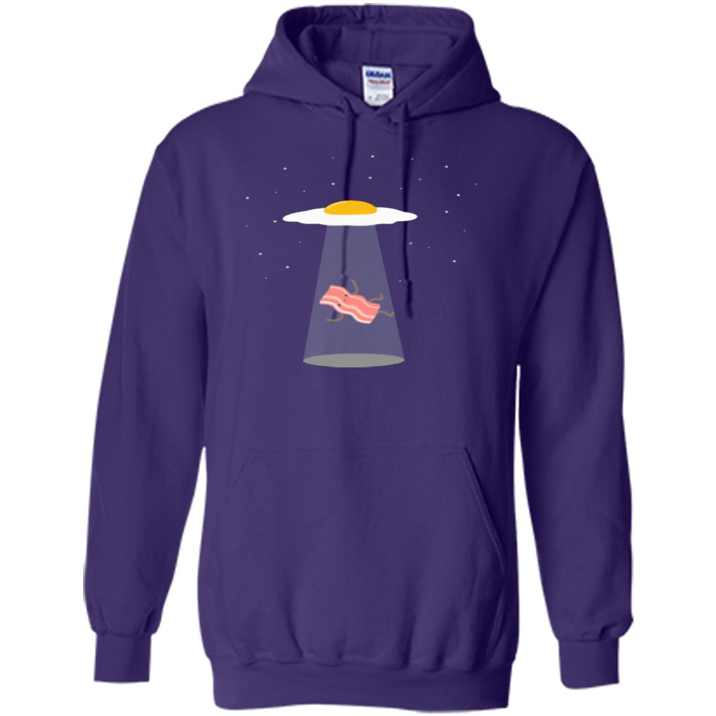 Cute Funny Bacon And Eggs UFO Purple