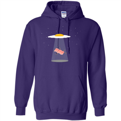 Cute Funny Bacon And Eggs UFO Purple