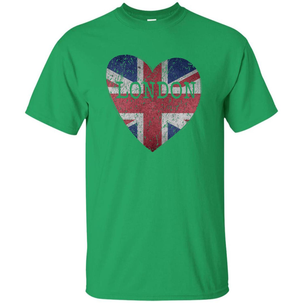 London Flag UK Heart T-shirt Irish Green