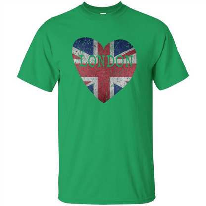 London Flag UK Heart T-shirt Irish Green