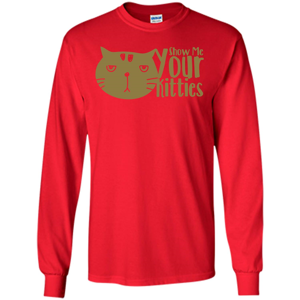 Cat Lover T-shirt Show Me Your Kitties Red