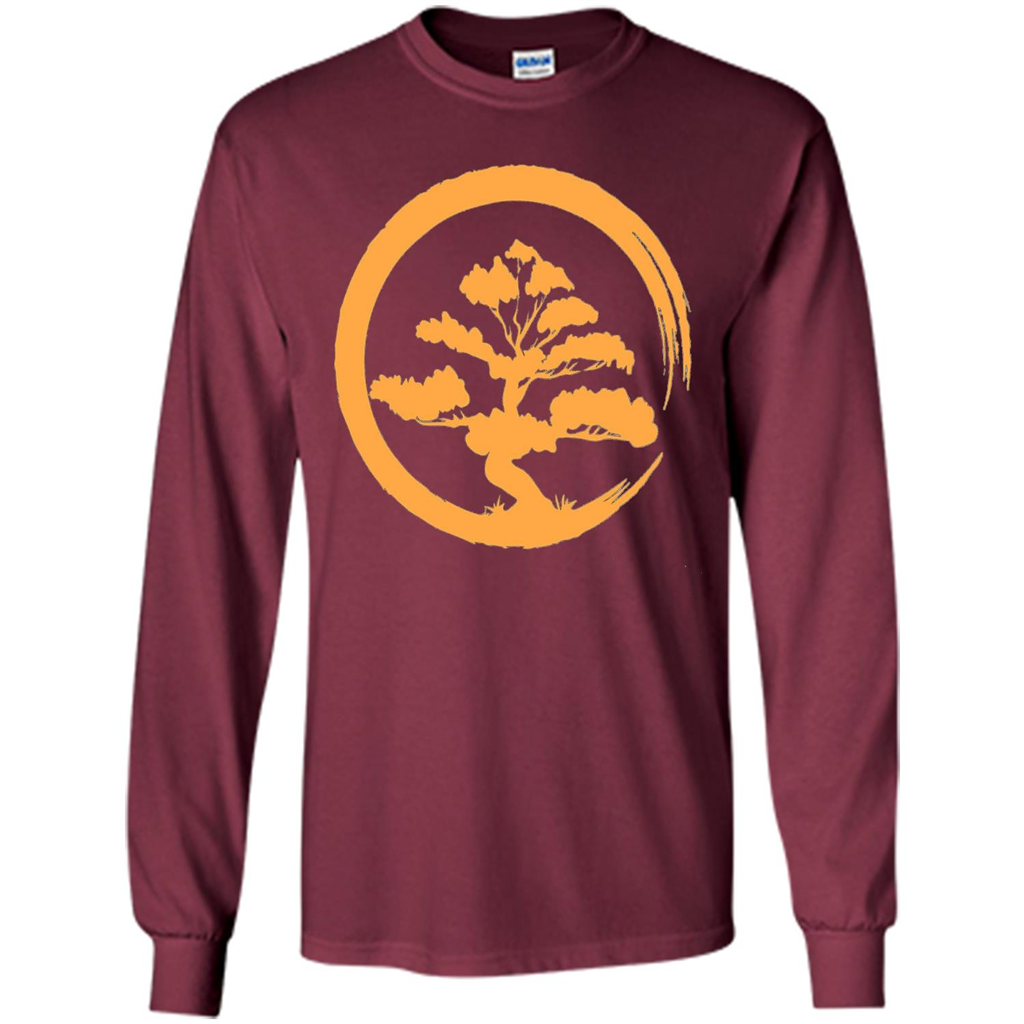 Bonsai Tree Japanese Zen Artist T-shirt Maroon