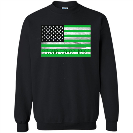Proud To Be Irish T-shirt USA Flag Patriot Black