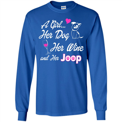 Dog T-shirt A Girl Her Dog Her Wine And Her Joop T-shirt Royal
