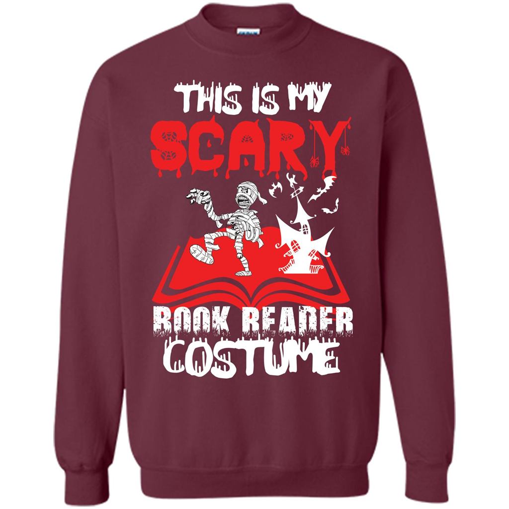 Halloween T-shirt This Is My Scary Book Reader Costume T-shirt Maroon