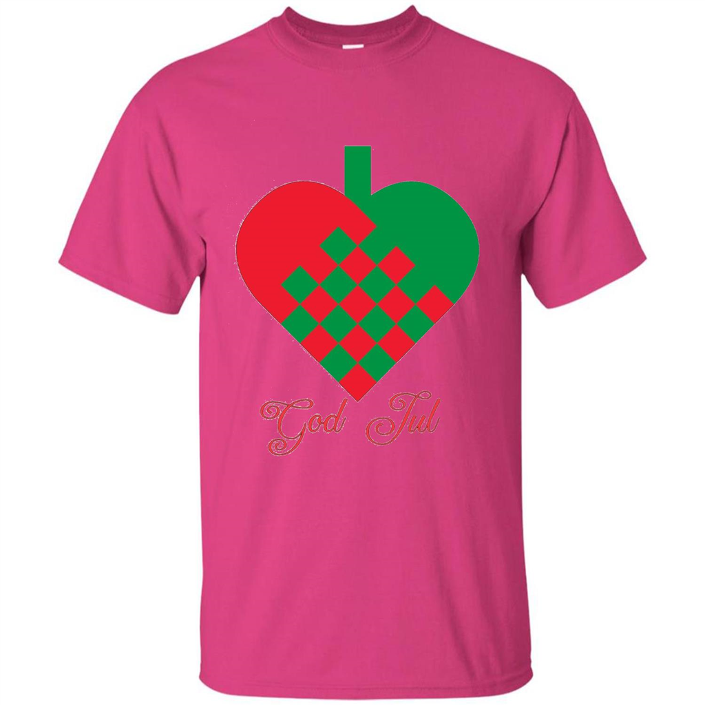 God Jul Merry Christmas T-shirt Heliconia