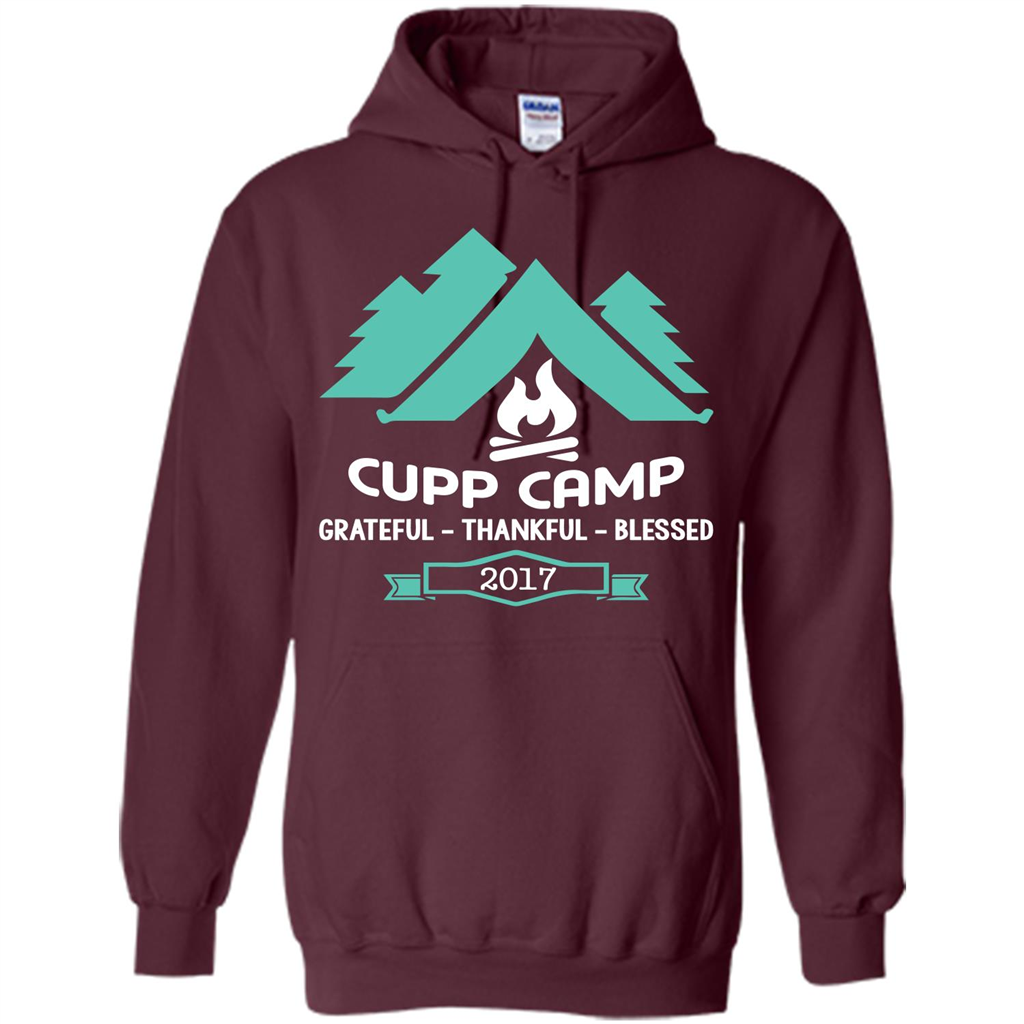Camping T-shirt Cupp Camp Grateful - Thankful - Blessed 2017 Maroon