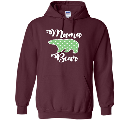 Women's Mama Bear T-Shirt | Mama Bear Polka Dot Shirt shirt Maroon