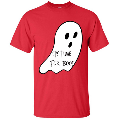 It's Time For Boos Funny Halloween T-shirt Red