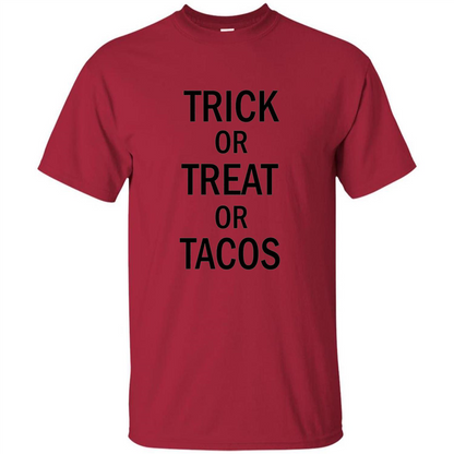 Trick or Treat or Tacos T-shirt Funny Halloween Costume T-shirt Cardinal