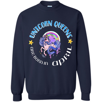 April Unicorn T-shirt Unicorn Queens Are Born April Navy