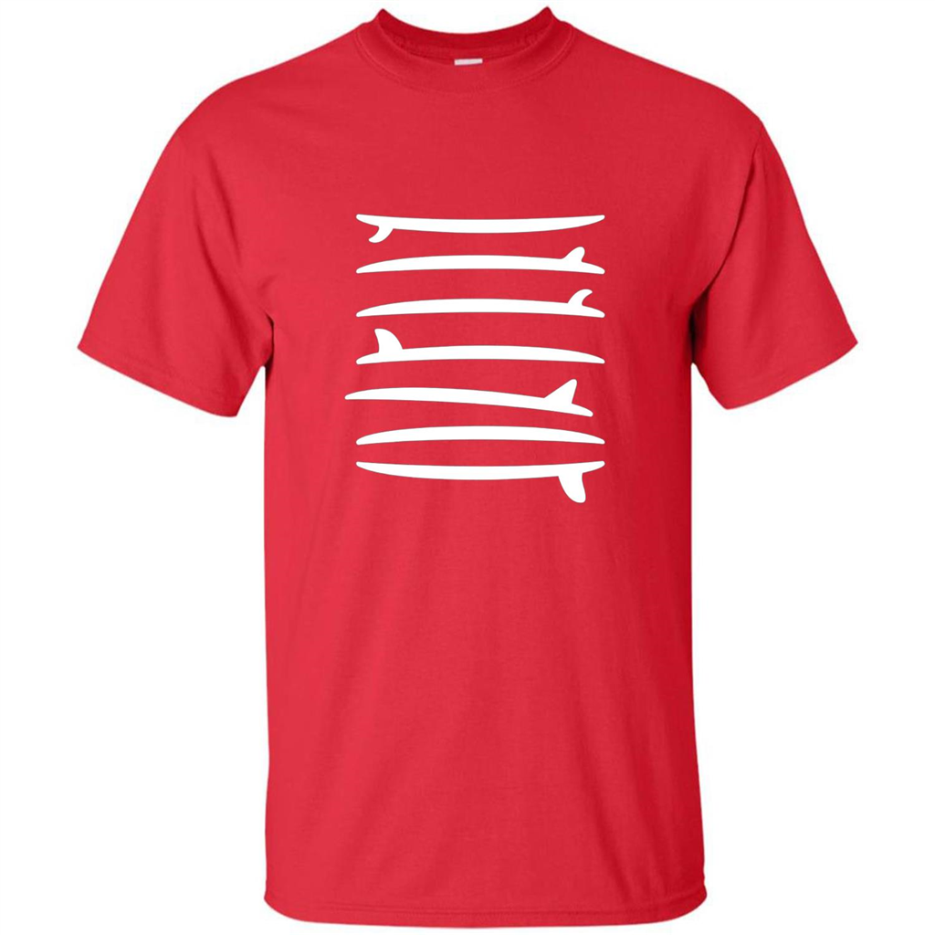 Surfing T-shirt The Longboard Single Fin Surfer T-shirt Red