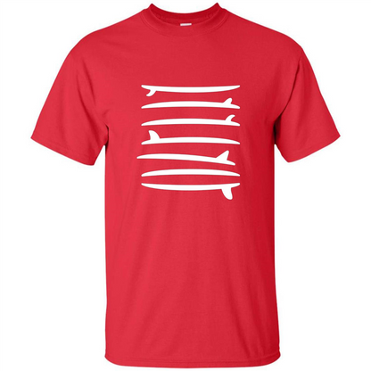 Surfing T-shirt The Longboard Single Fin Surfer T-shirt Red