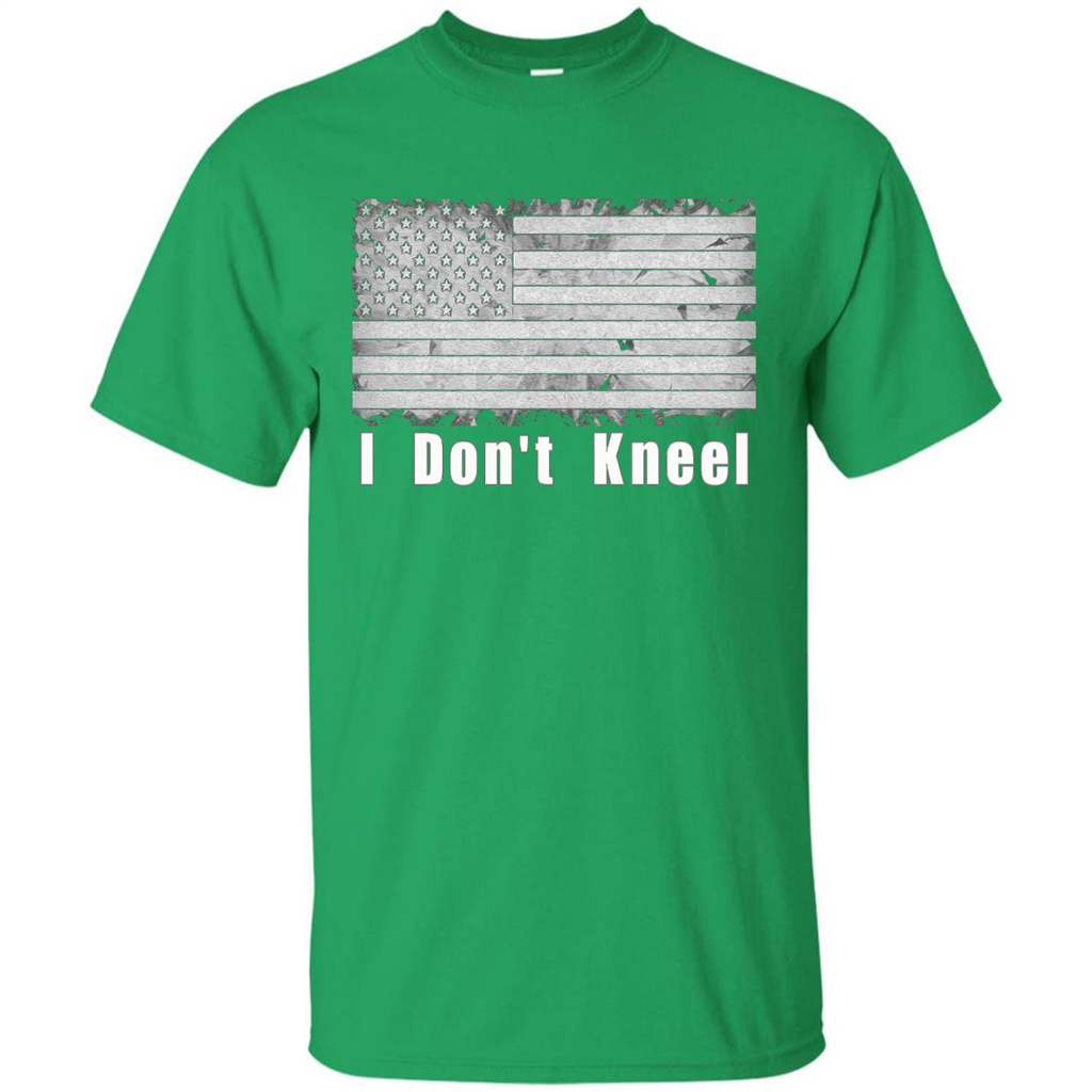 American T-shirt I Don't Kneel Patriotic American Flag Irish Green