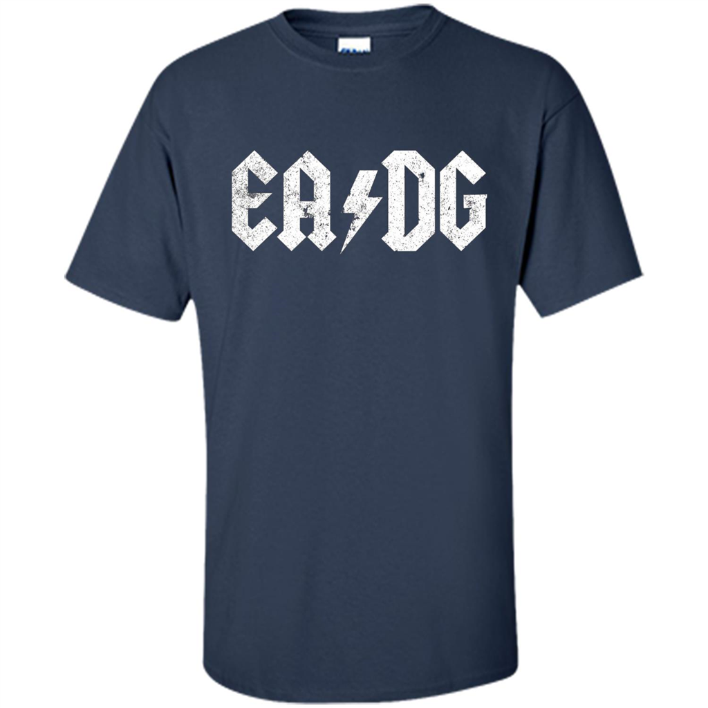E A D G Strings Of The Bass. Bass Player T-shirt Navy