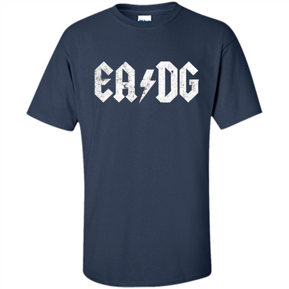 E A D G Strings Of The Bass. Bass Player T-shirt Navy
