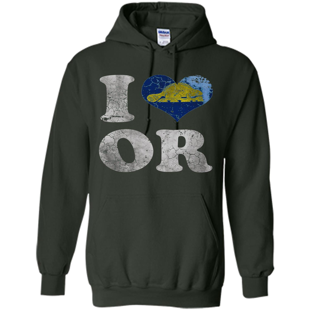 I Love Oregon T-shirt American States T-shirt Forest Green