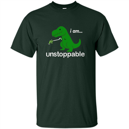 Rex Dinosaur T-shirt I Am Unstoppable Forest Green