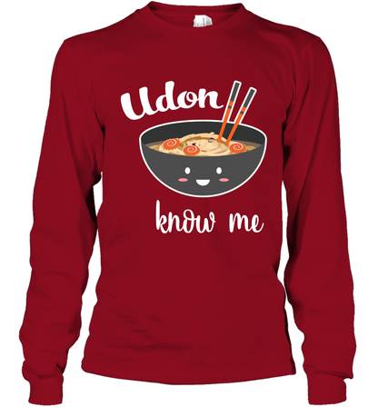 Udon Know Me Japanese Curry Shirt Long Sleeve T-Shirt Long Sleeve T-Shirt Cardinal Red