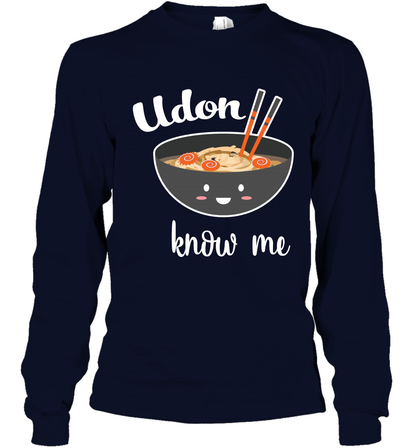Udon Know Me Japanese Curry Shirt Long Sleeve T-Shirt Long Sleeve T-Shirt Navy