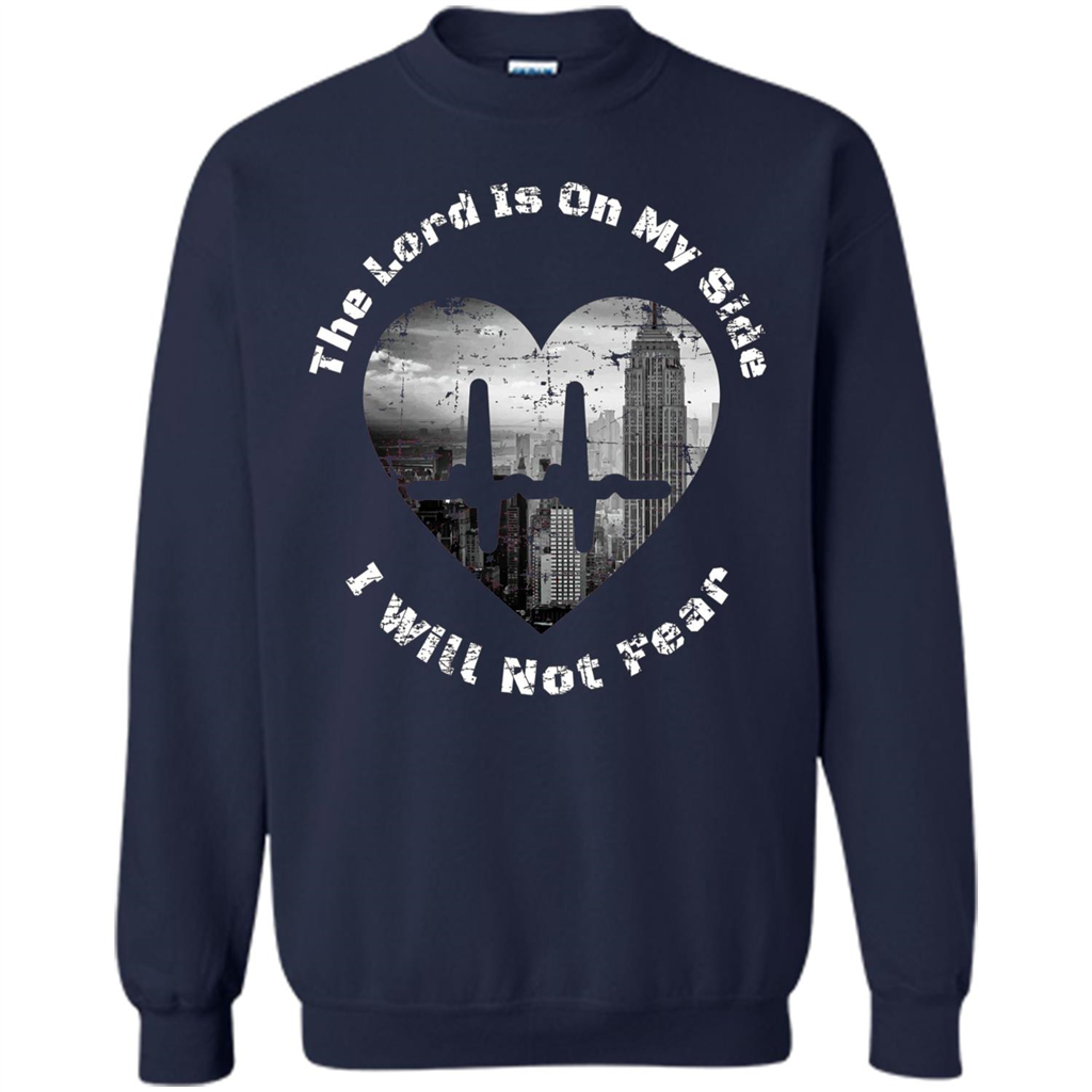 Faith Inspired T-shirt The Lord Is On My Side I Will Not Fear Navy