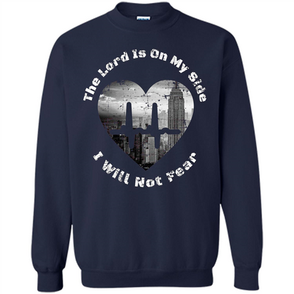 Faith Inspired T-shirt The Lord Is On My Side I Will Not Fear Navy