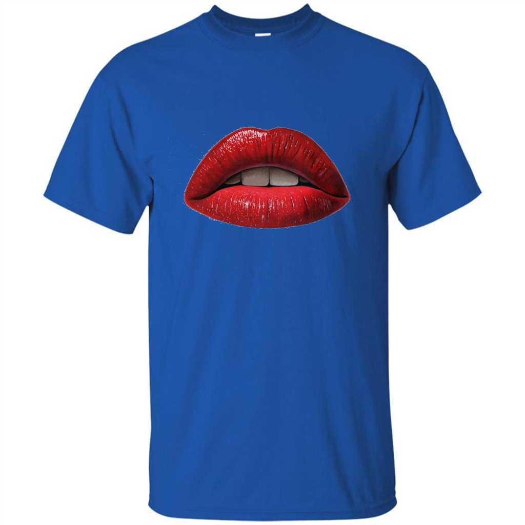 Red Lips T-shirt with Red Lips Art T-shirt Royal