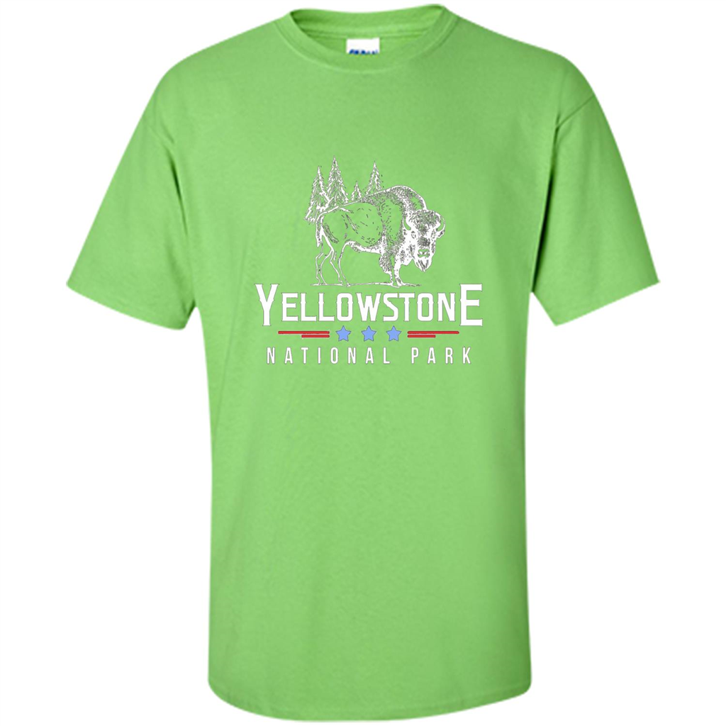 Yellowstone National Park Wyoming Buffalo T-shirt Lime