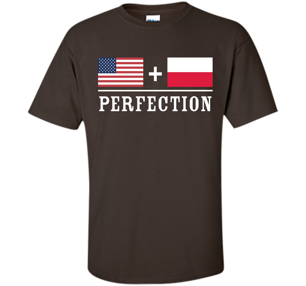 American + Polish = Perfection Flag T-Shirt shirt Dark Chocolate