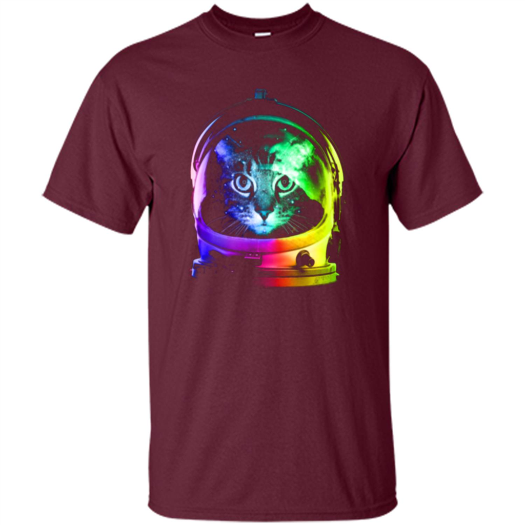 Astronaut Cat T-shirt Maroon