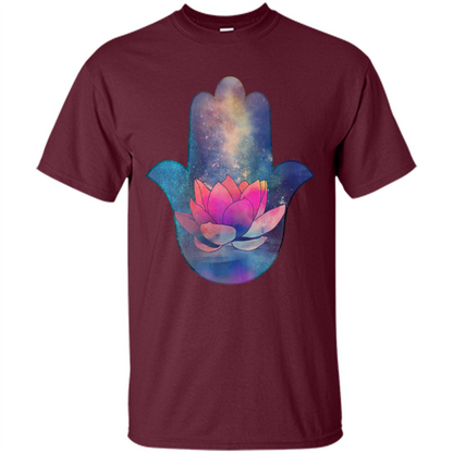 Hamsa Lotus T-Shirt Maroon