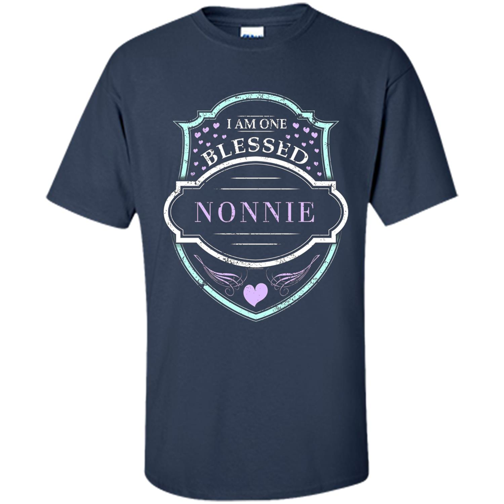 Grandma T-shirt I Am One Blessed Nonnie Navy