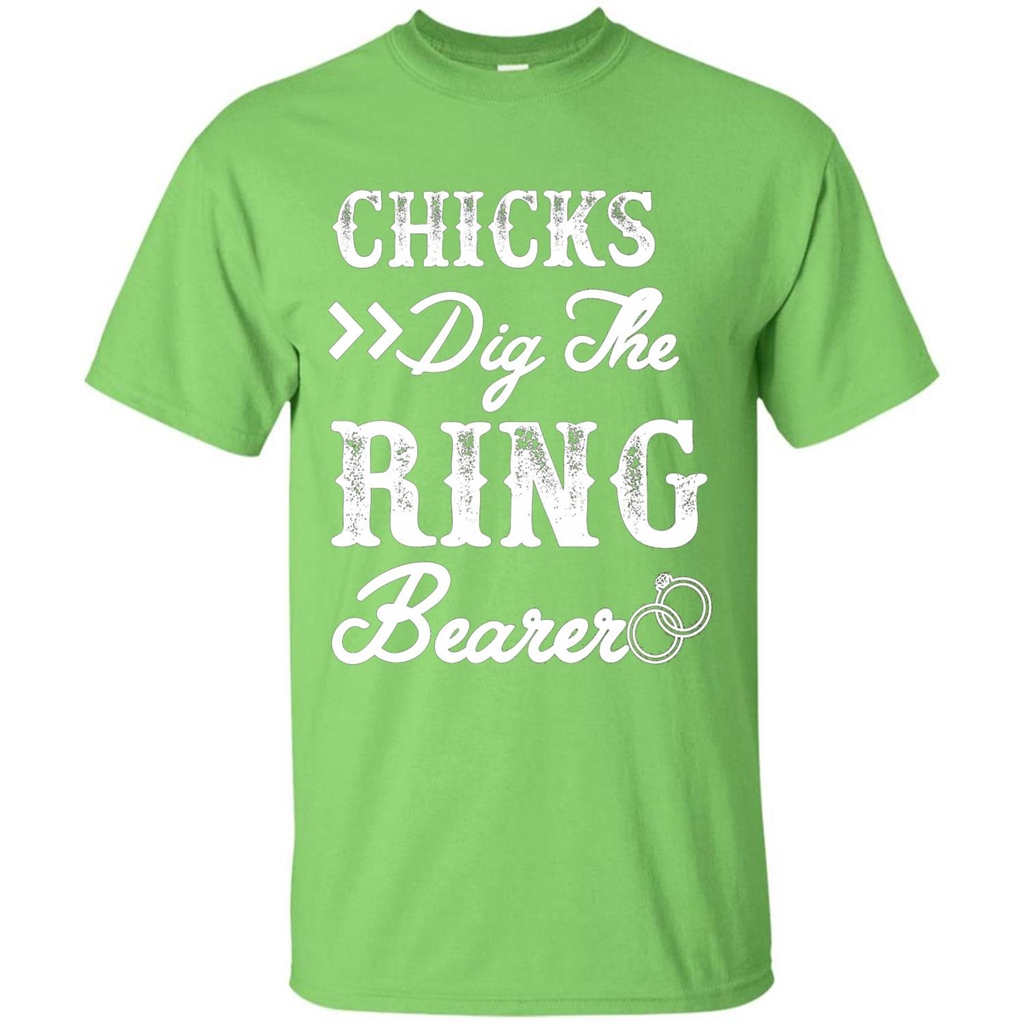 Ring Bearer T-shirt Chicks Dig The Ring Bearer Lime