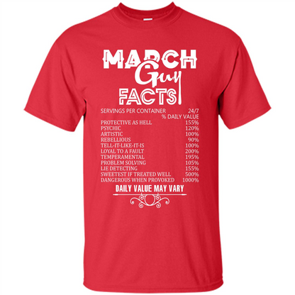 March Guy Facts T-shirt Red