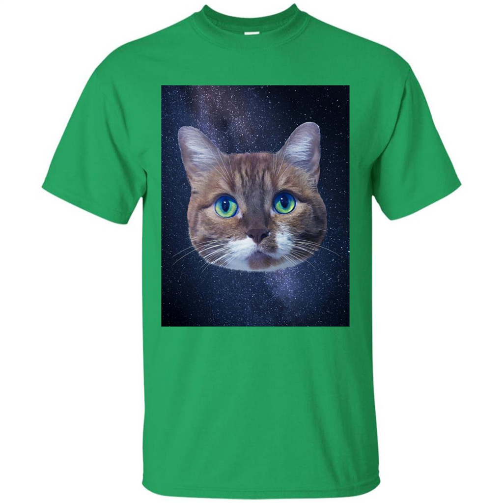 Galaxy Cat T-shirt Irish Green