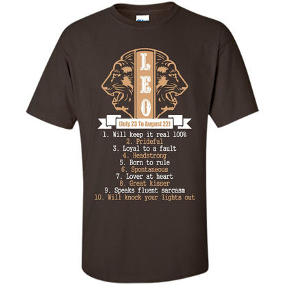 Leo T-shirt Will Knock Your Lights Out Dark Chocolate