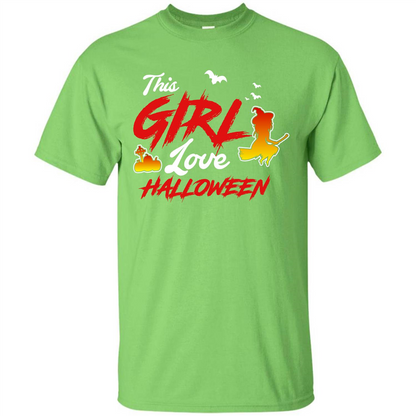 Halloween T-shirt This Girl Love Halloween Lime