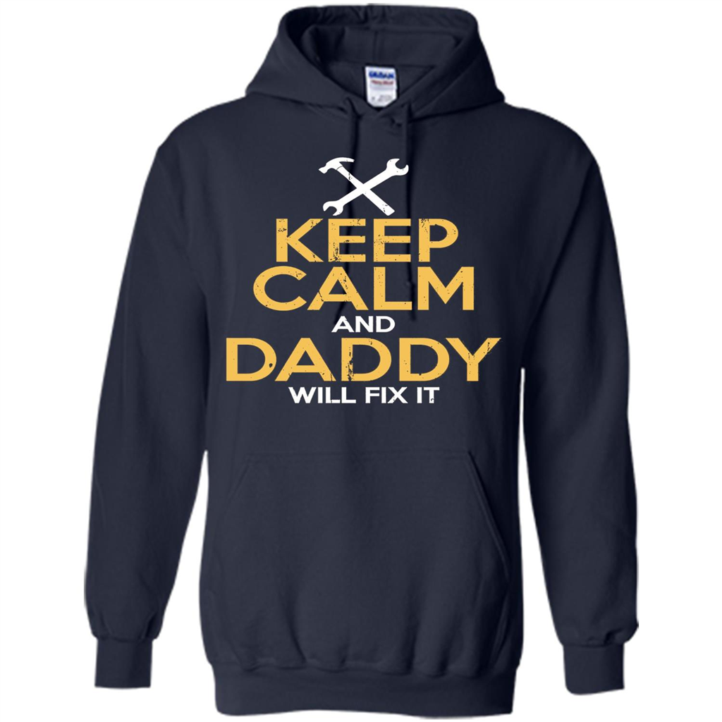 Fathers Day T-Shirt Keep Calm and Daddy Will Fix It Navy
