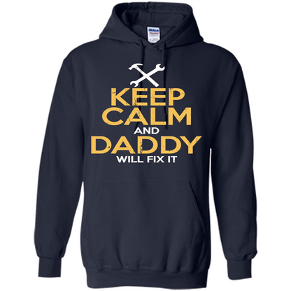 Fathers Day T-Shirt Keep Calm and Daddy Will Fix It Navy