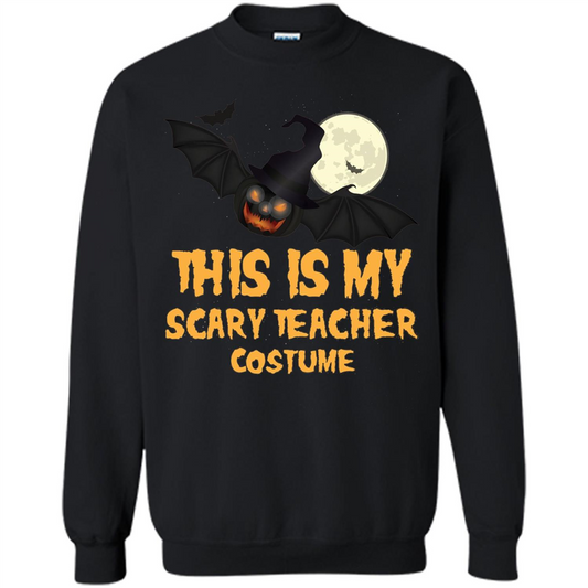 Funny Halloween Teacher T-shirt This is My Scary Teacher Costume Black