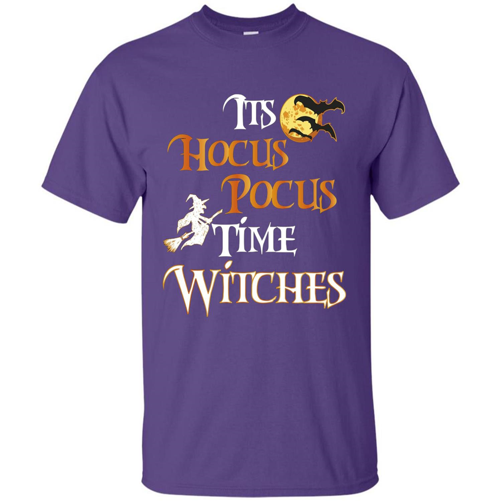Halloween Witch T-shirt It's Hocus Pocus Time Witches Purple