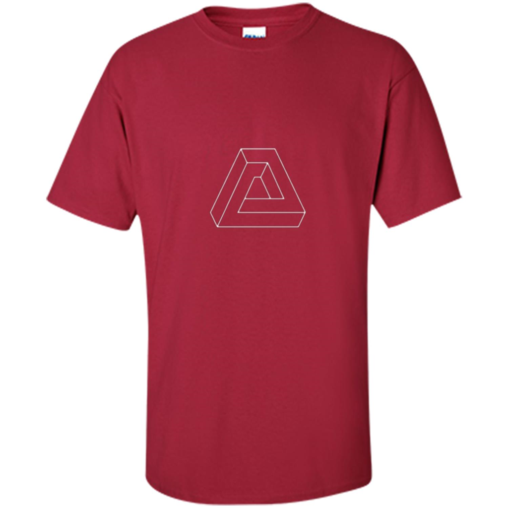 Optical Illusion - Impossible Figure T-shirt Cardinal