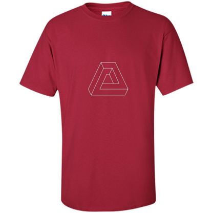 Optical Illusion - Impossible Figure T-shirt Cardinal